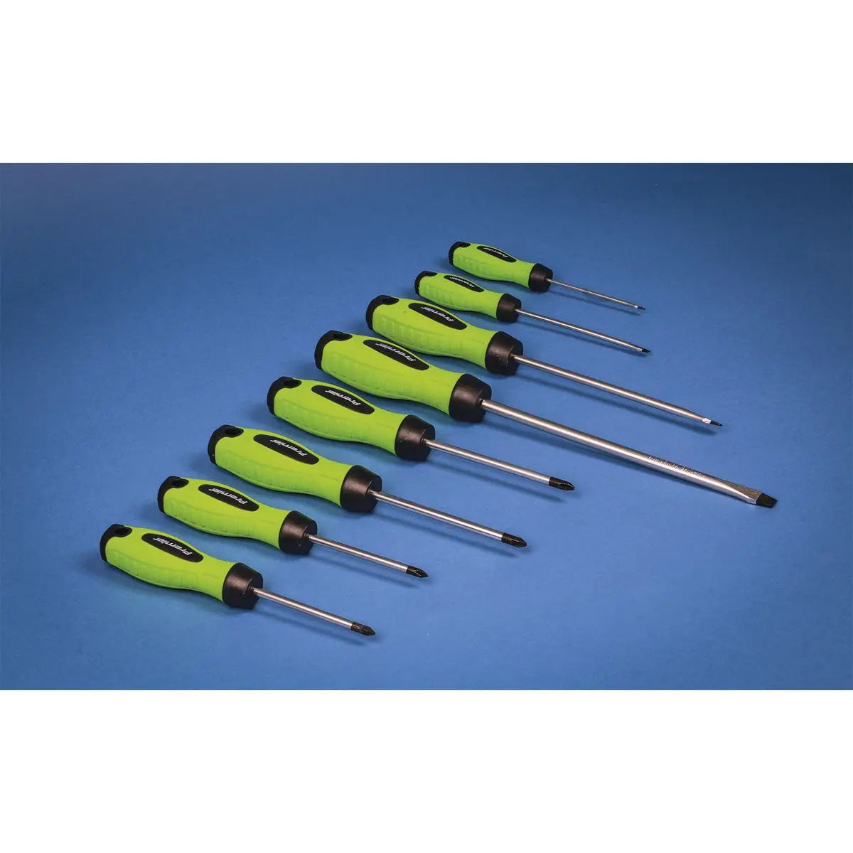 Sealey Premier 8 Piece Hi-Vis Screwdriver Set Magnetic Tips Slotted Pozi Phillips 