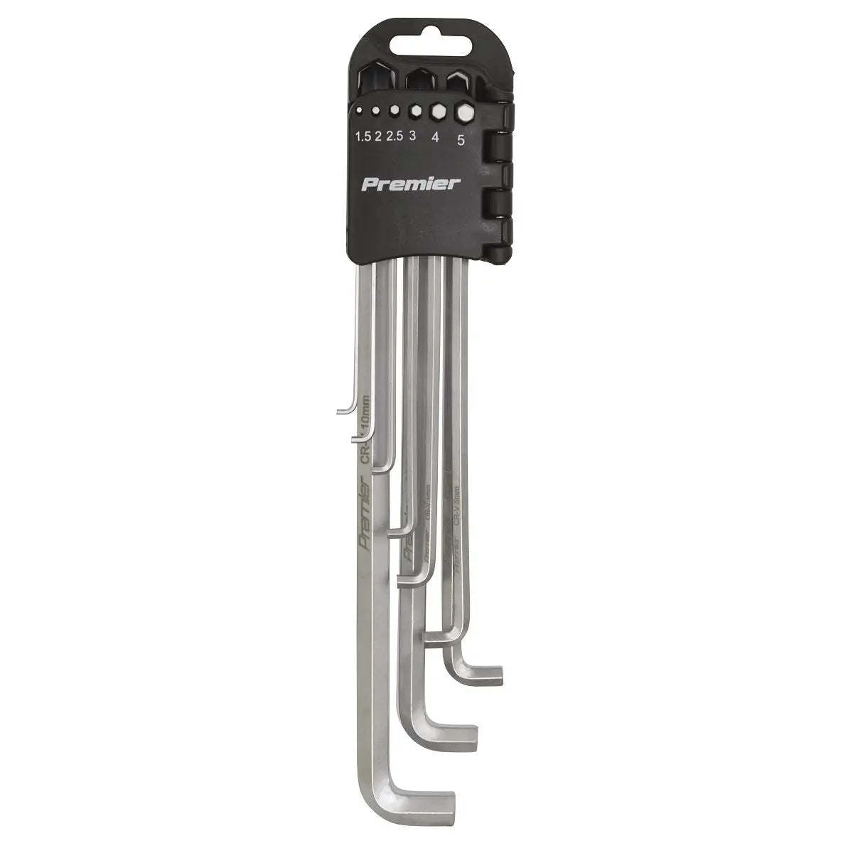 Sealey Premier 9 Piece Extra Long Stubby Element Hex Key Set 1.5-10mm Safe Storage 
