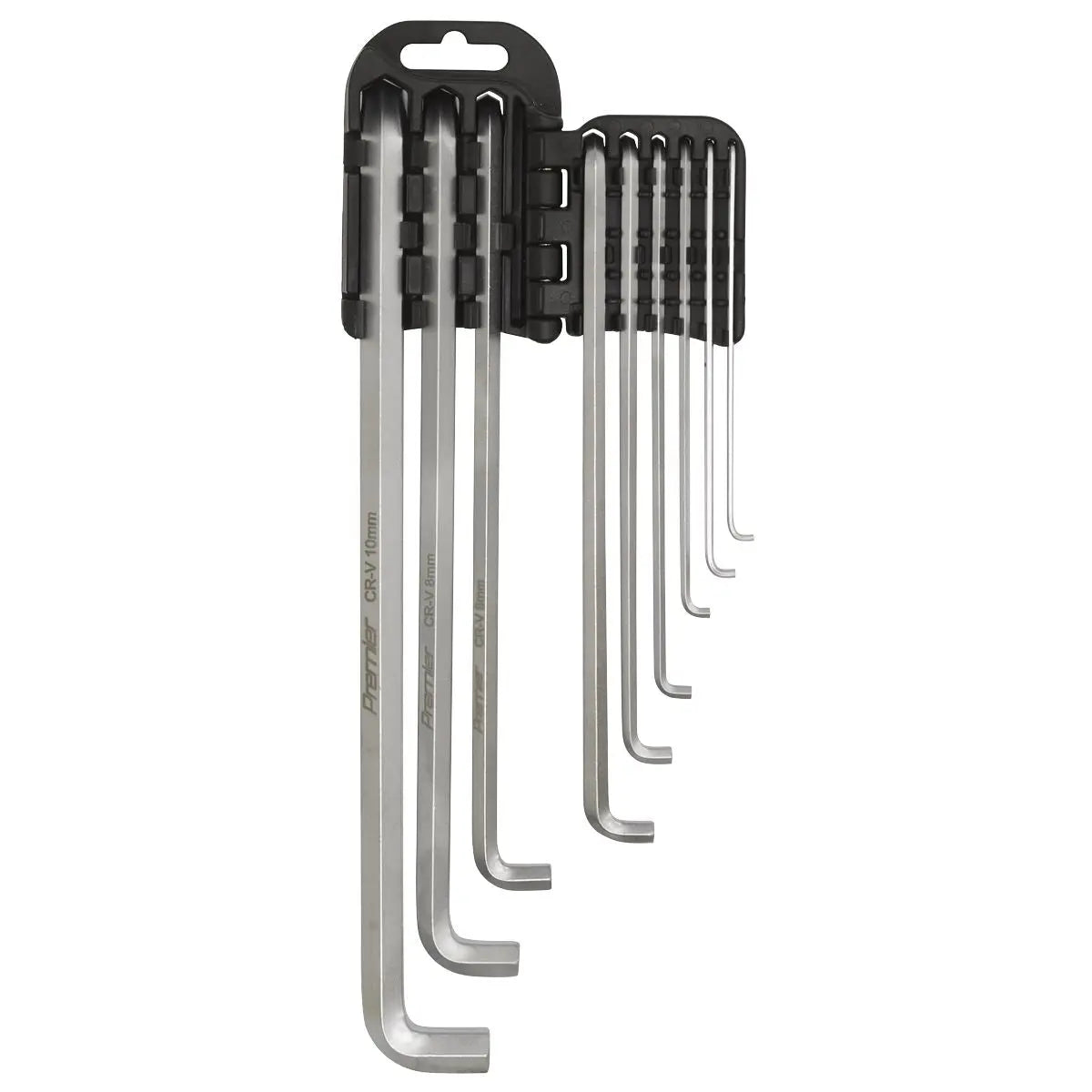 Sealey Premier 9 Piece Extra Long Stubby Element Hex Key Set 1.5-10mm Safe Storage 