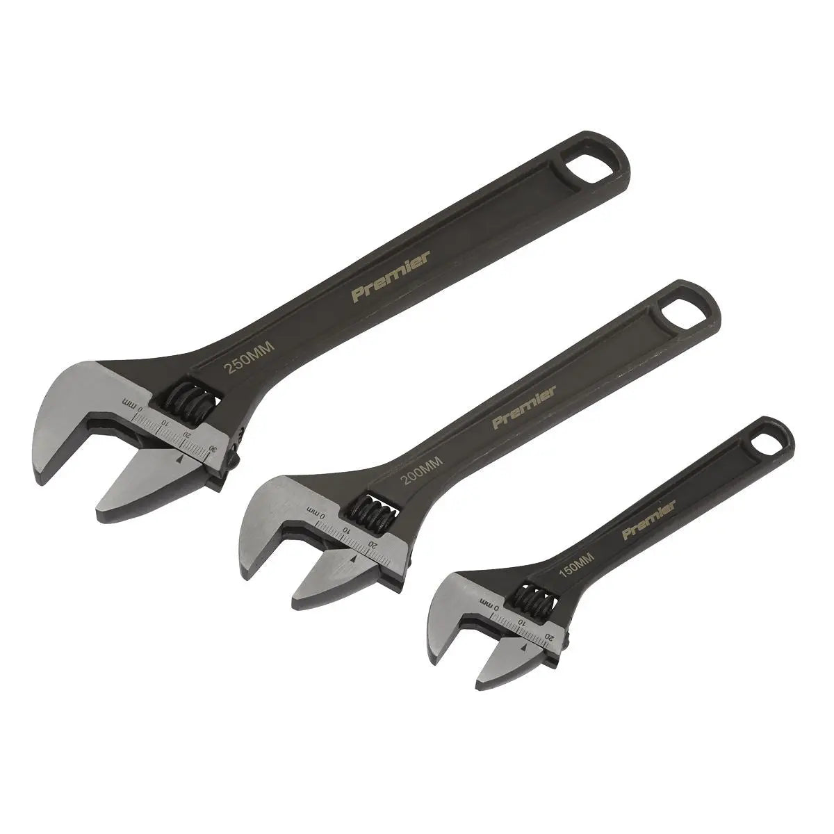 Sealey Premier Adjustable Wrench Set 3pc 