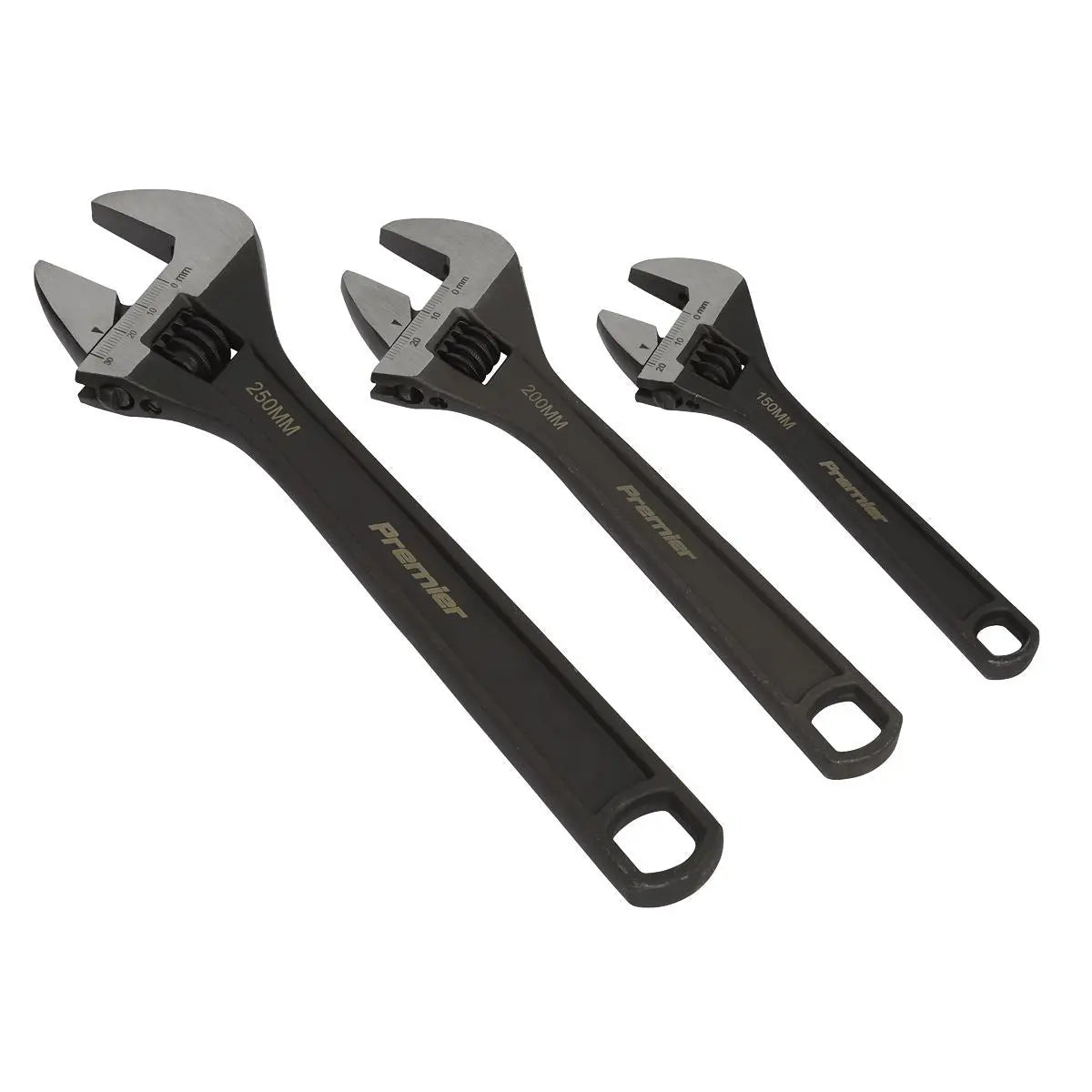 Sealey Premier Adjustable Wrench Set 3pc 