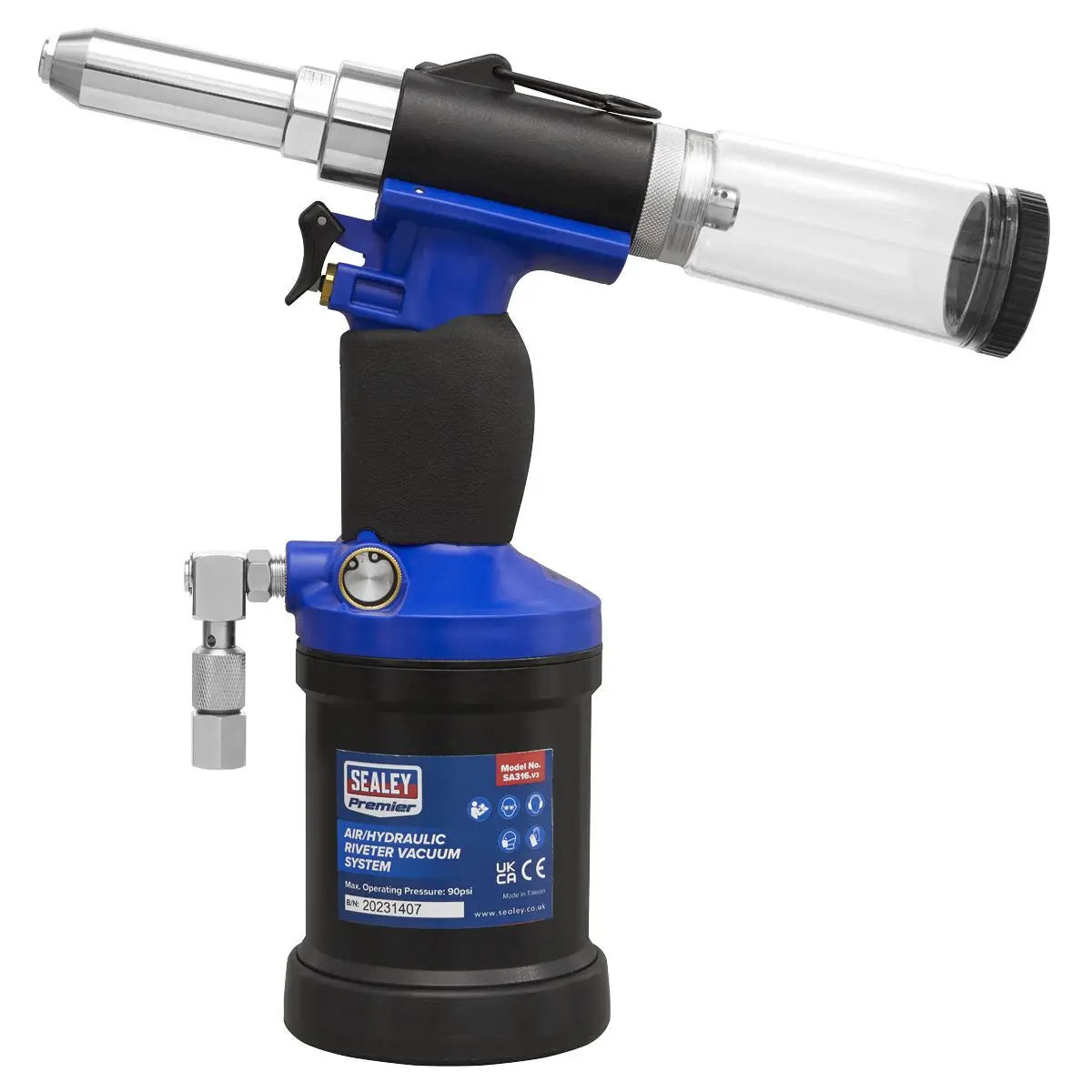 Sealey Premier Air/Hydraulic Riveter Heavy-Duty Vacuum System 