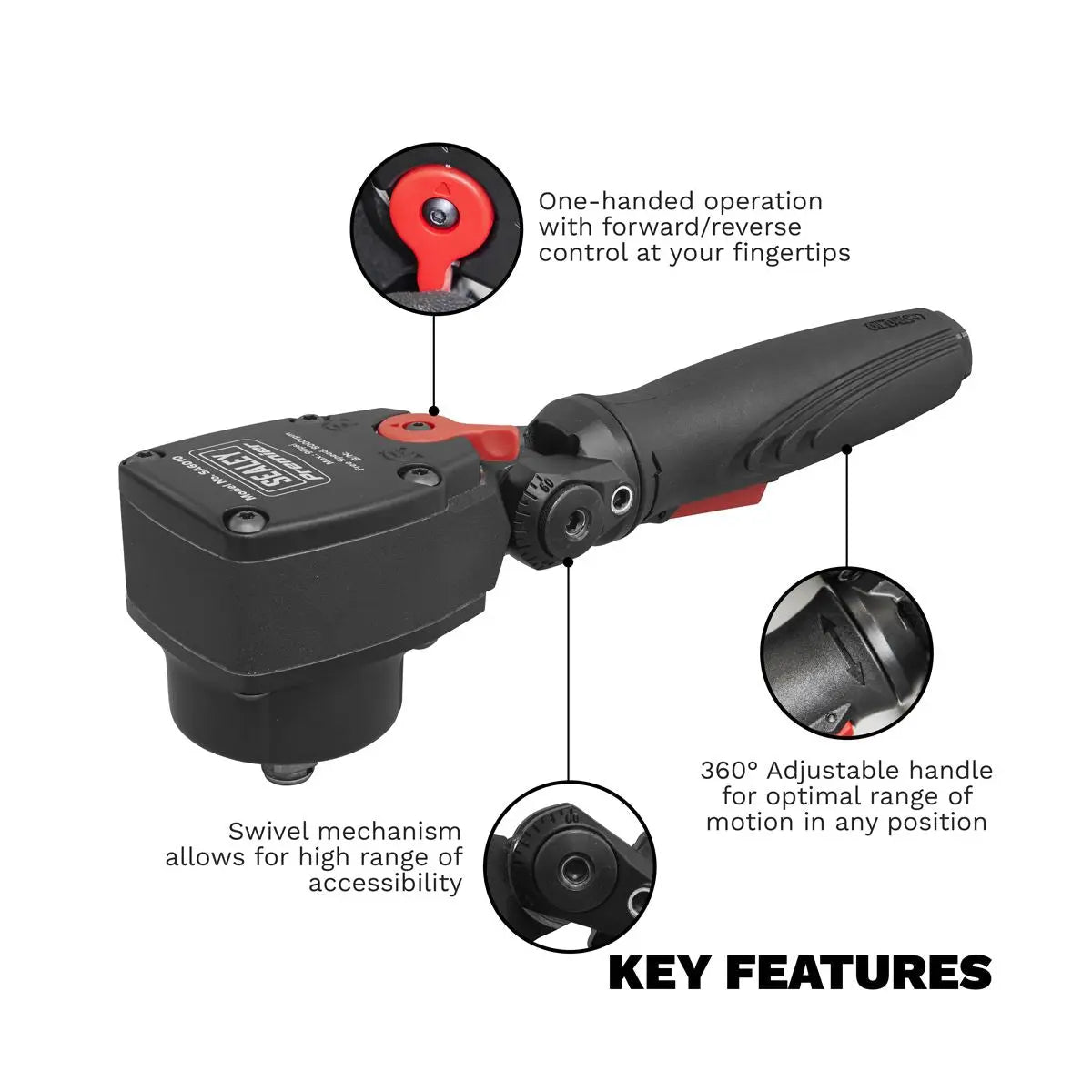 Sealey Premier Air Impact Wrench 1/2"Sq Drive Super Stubby - Twin Hammer 