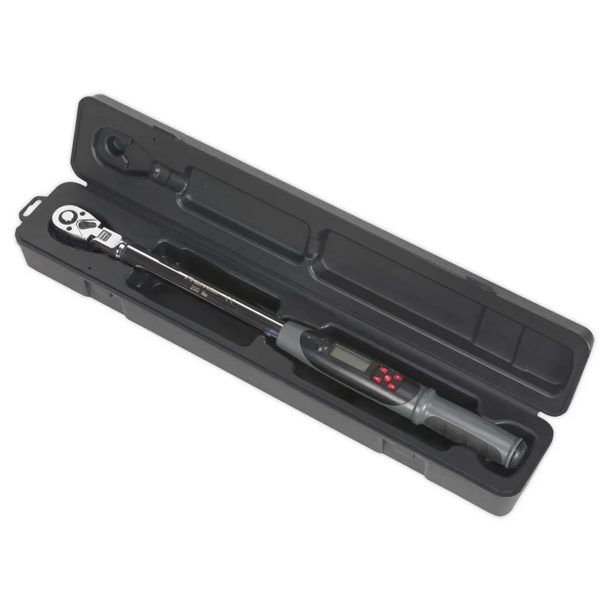 Sealey Premier Angle Torque Wrench Flexi-Head Digital 1/2"Sq Drive 20-200Nm(14.7-147.5lb.ft) 
