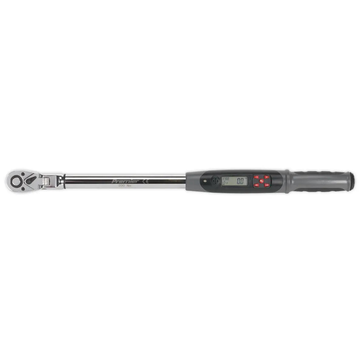 Sealey Premier Angle Torque Wrench Flexi-Head Digital 1/2"Sq Drive 20-200Nm(14.7-147.5lb.ft) 