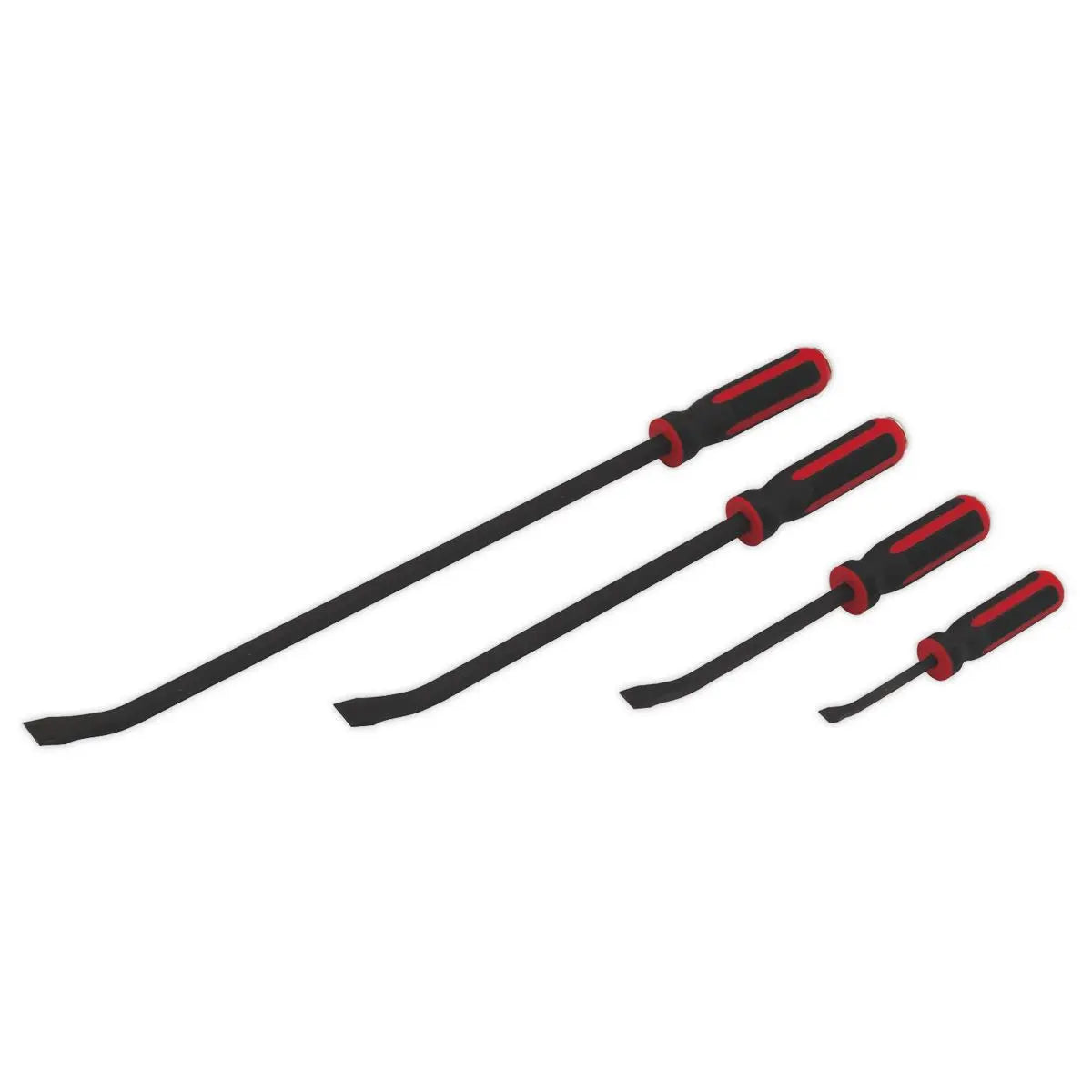 Sealey Premier Angled Pry Bar Set 4pc Heavy-Duty with Hammer Cap 