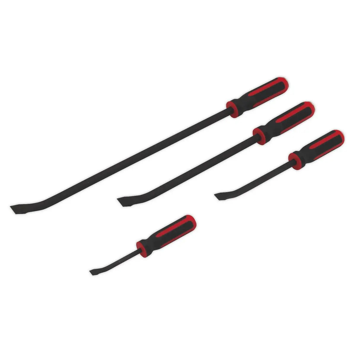 Sealey Premier Angled Pry Bar Set 4pc Heavy-Duty with Hammer Cap 