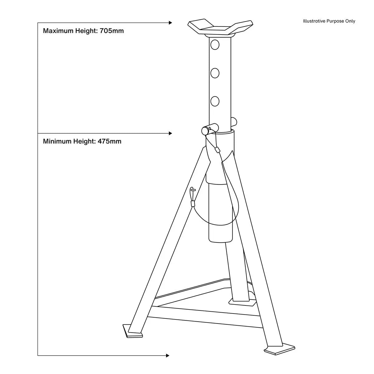 Sealey Premier Axle Stands (Pair) 2.5 Tonne Capacity per Stand Medium Height 
