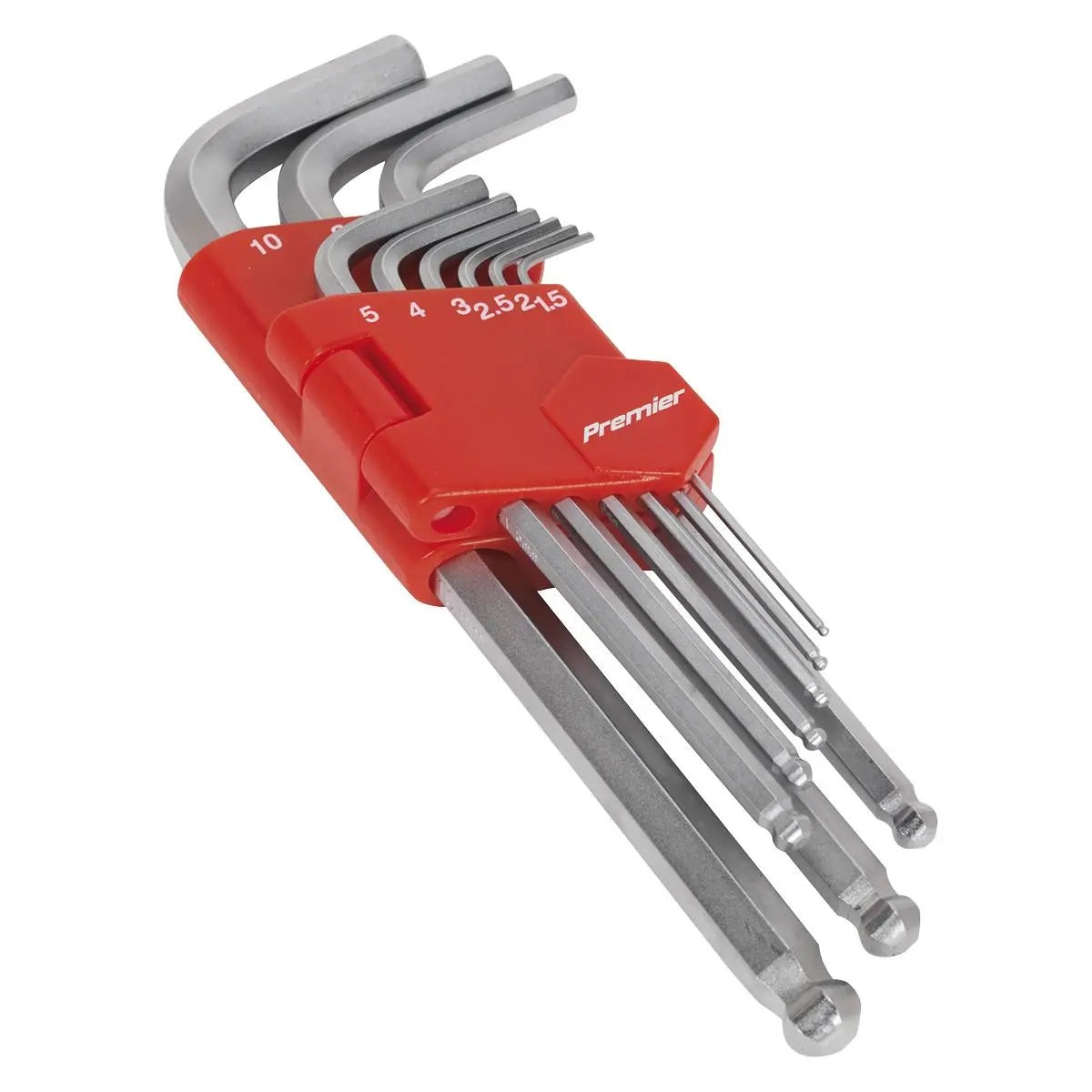 Sealey Premier Ball-End Hex Key Set 9pc Long Metric 