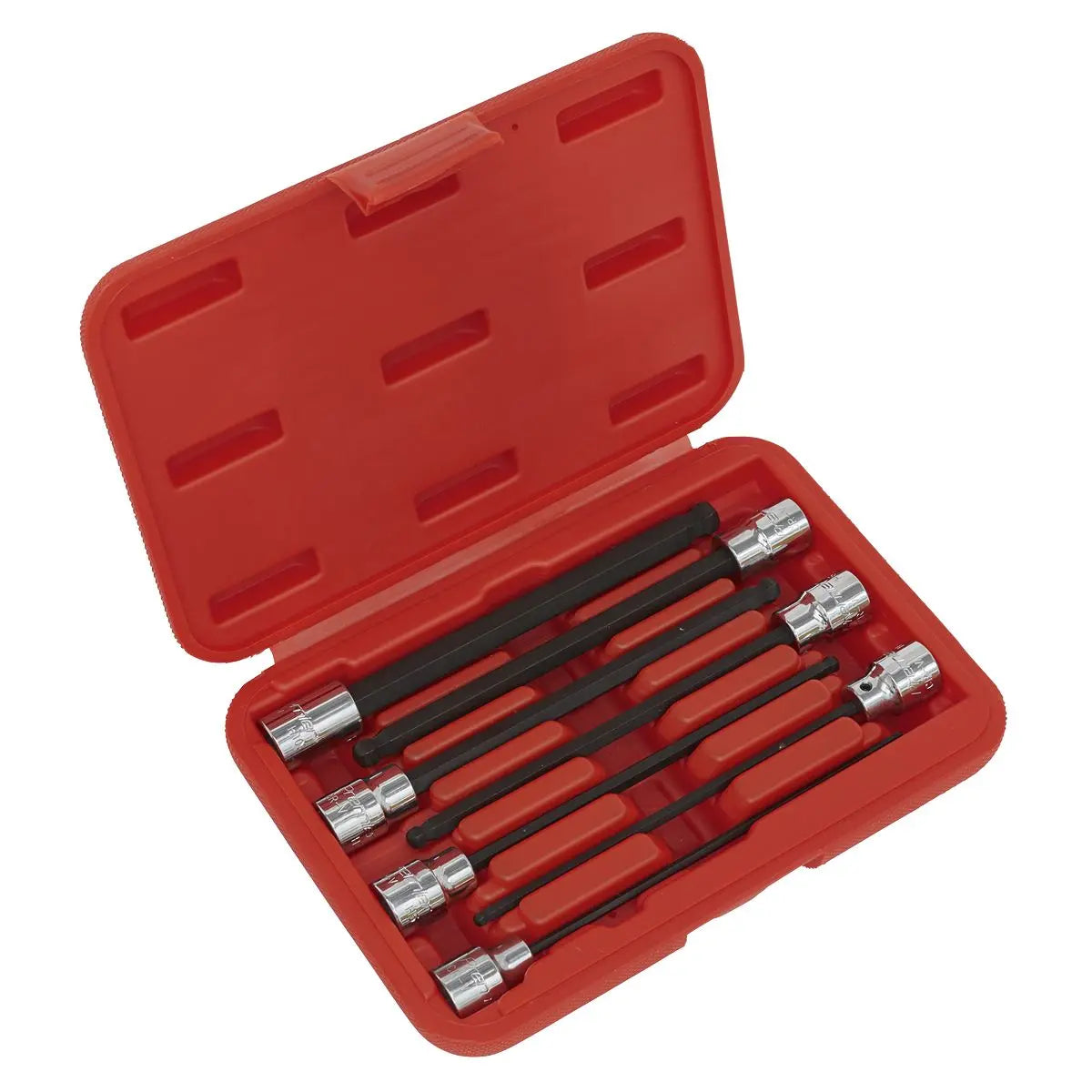 Sealey Premier Ball-End Hex Socket Bit Set 7pc 3/8"Sq Drive 150mm Metric 