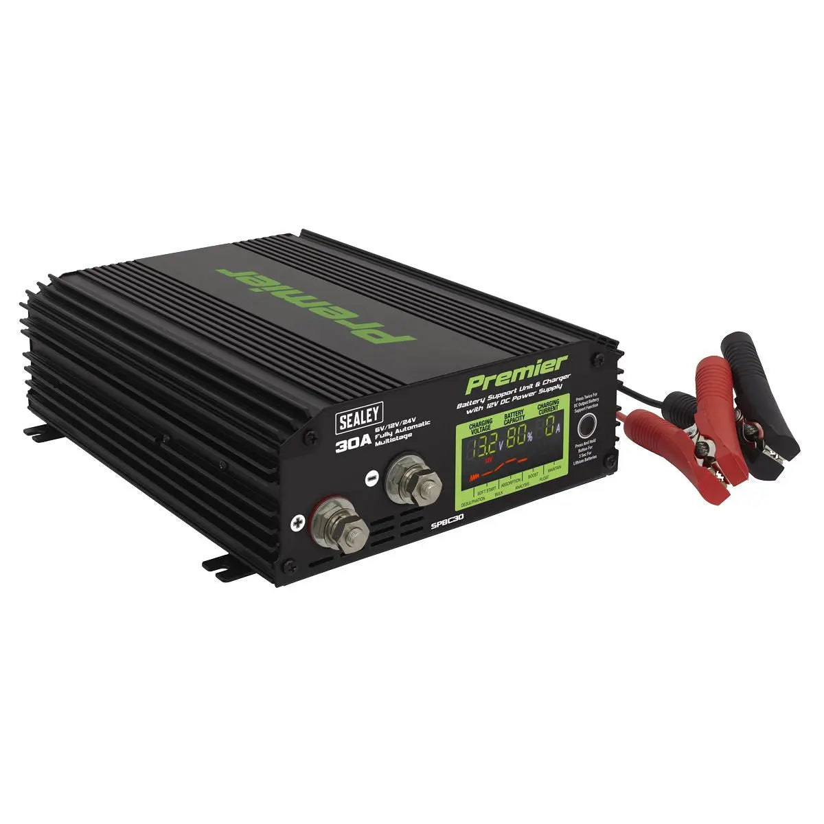 Sealey Premier Battery Support Unit Charger & Maintainer 30A 