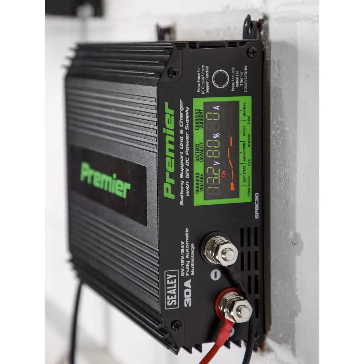 Sealey Premier Battery Support Unit Charger & Maintainer 30A 