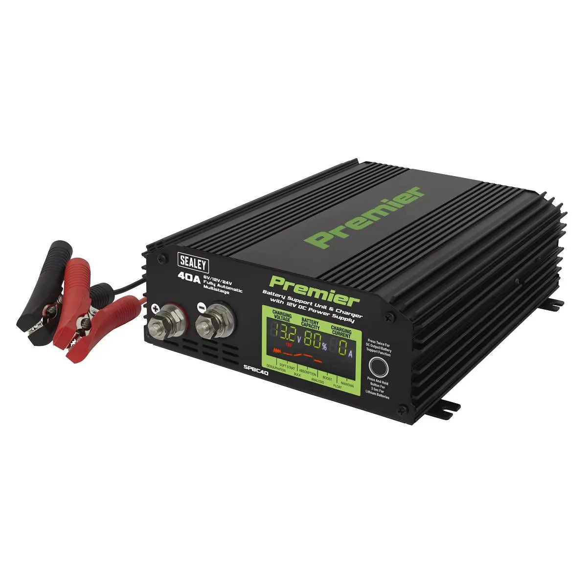Sealey Premier Battery Support Unit Charger & Maintainer 40A 