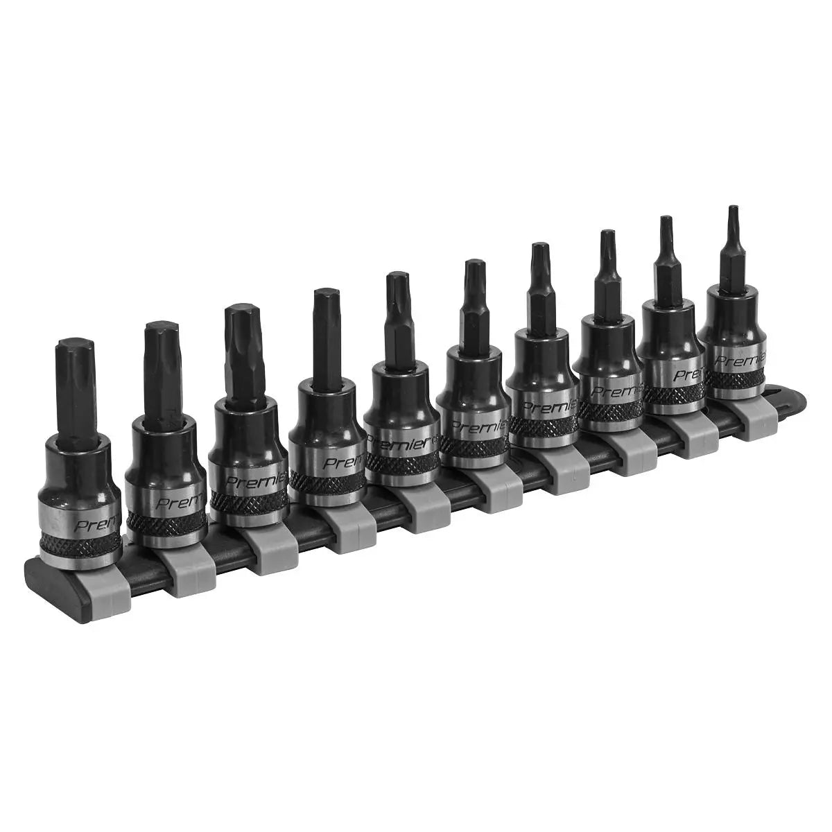Sealey Premier Black 10 Piece 3/8" Square Drive Trx-Star Socket Bit Set T10-T50 