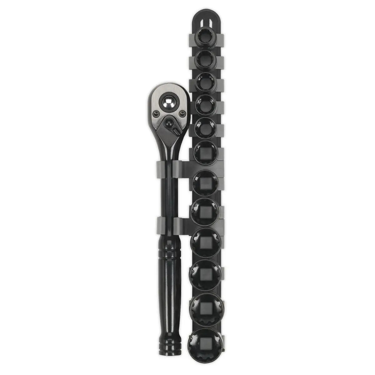 Sealey Premier Black 13 Piece 3/8" Drive Total Drive Socket Set 8-19mm Spline Hex 