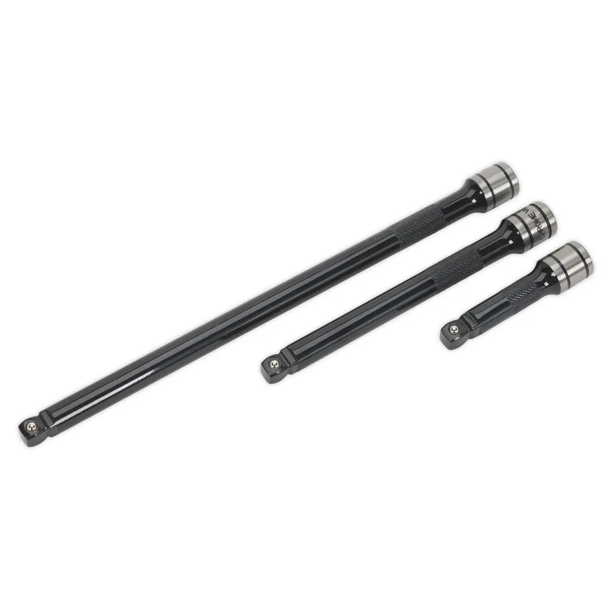 Sealey Premier Black 3 Piece 3/8" Drive Wobble Rigid Extension Bar Set Sockets 