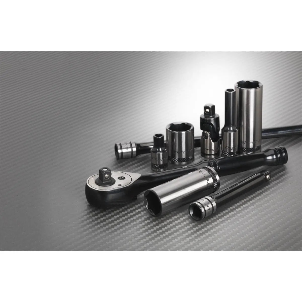 Sealey Premier Black 32 Piece 1/4" Drive Metric Socket Set WallDrive Ratchet Handle 