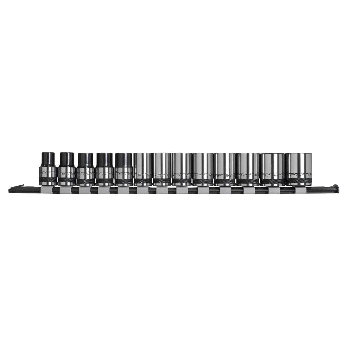 Sealey Premier Black Socket Set 13pc 1/2"Sq Drive Metric - Premier Black 