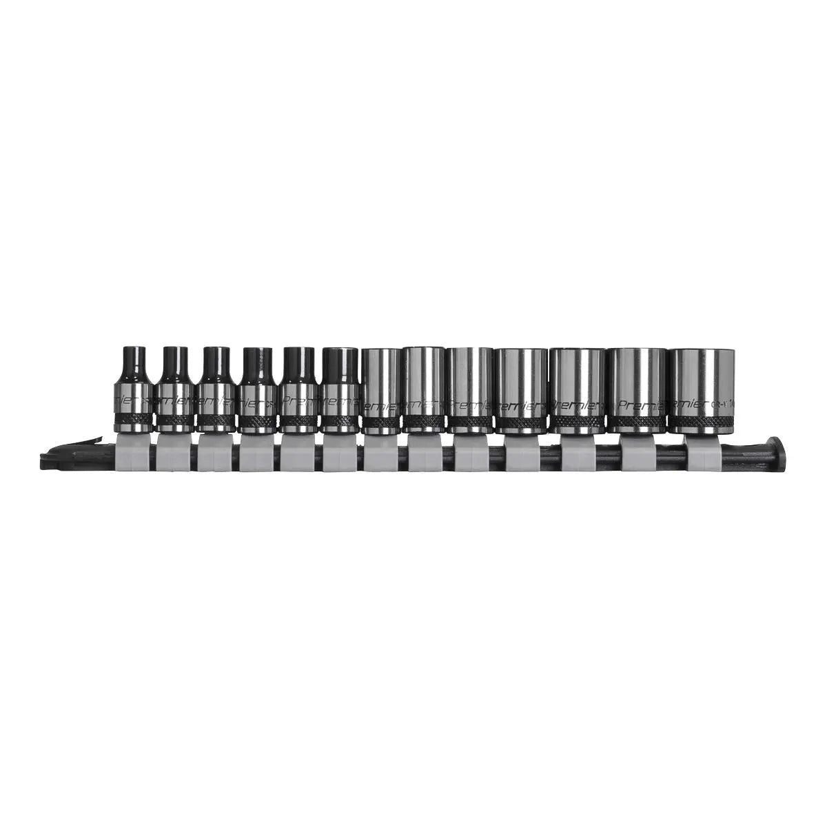 Sealey Premier Black Socket Set 13pc 1/4"Sq Drive Metric - Premier Black 