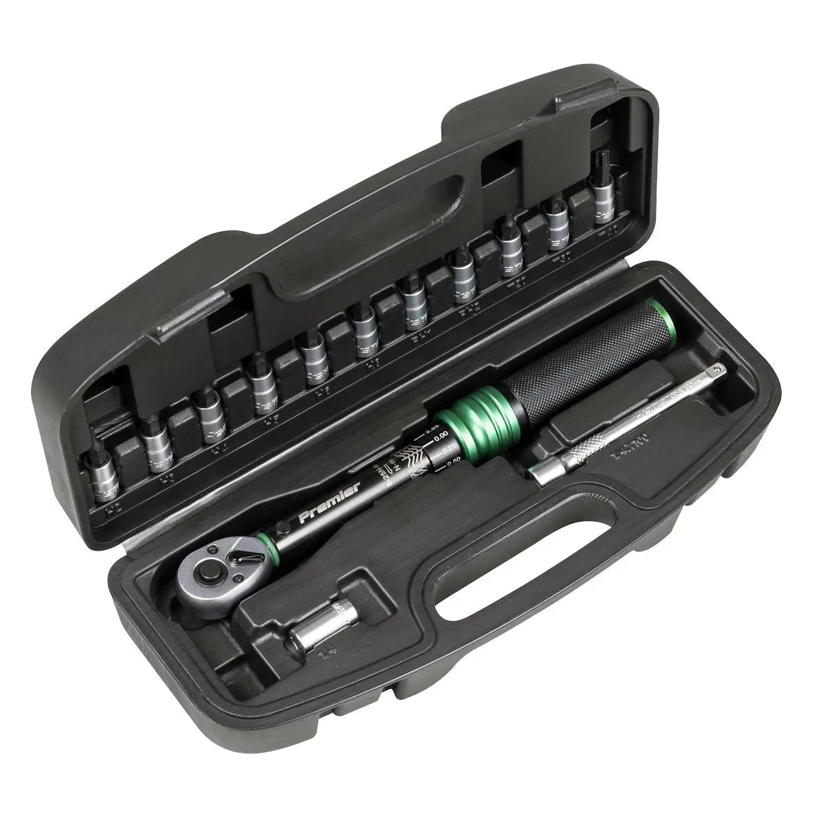 Sealey Premier Black Torque Wrench Set 1/4"Sq Drive 5-25Nm 14pc  White Rose Tools