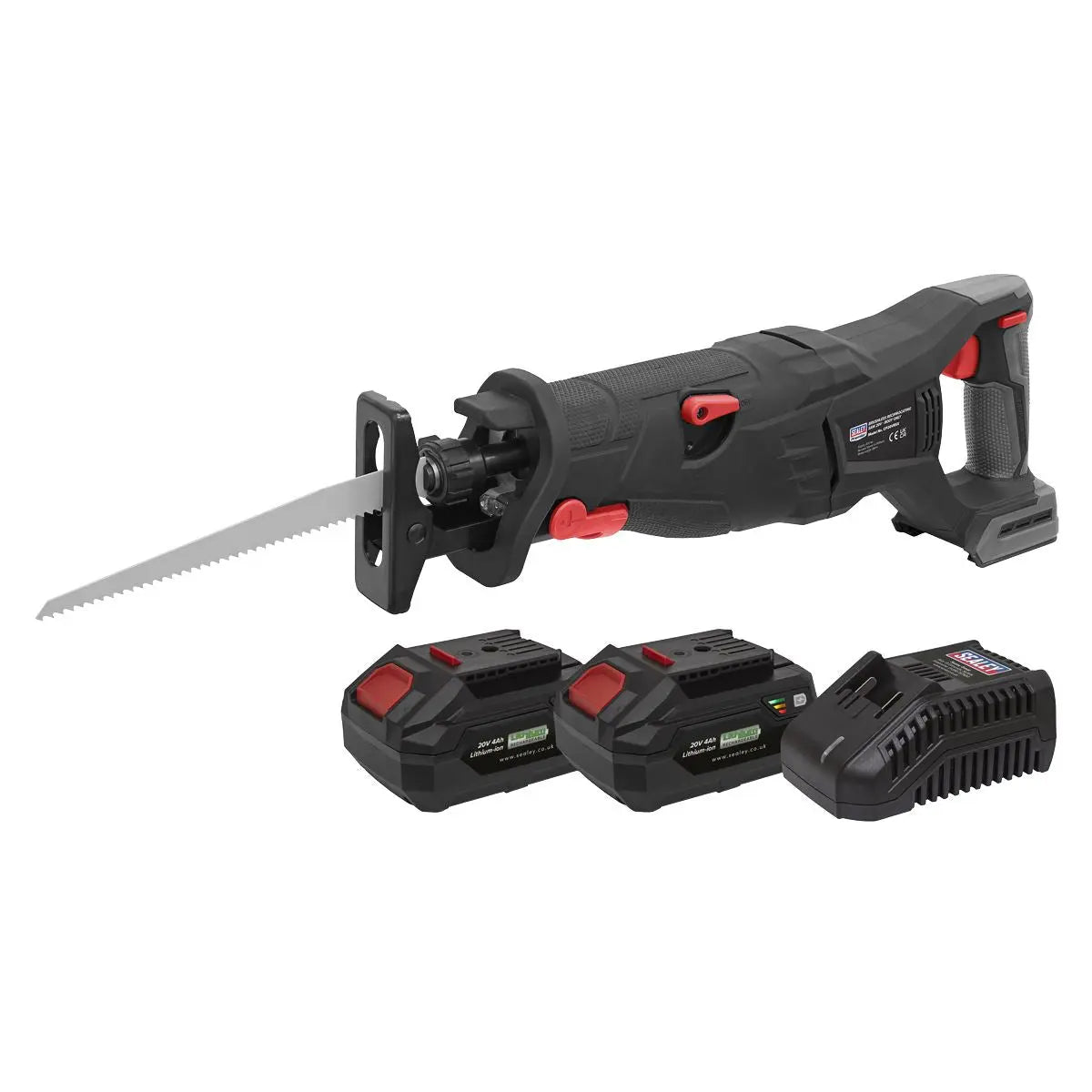 Sealey Premier Brushless Reciprocating Saw 20V 4Ah SV20 Series Kit - 2 Batteries 