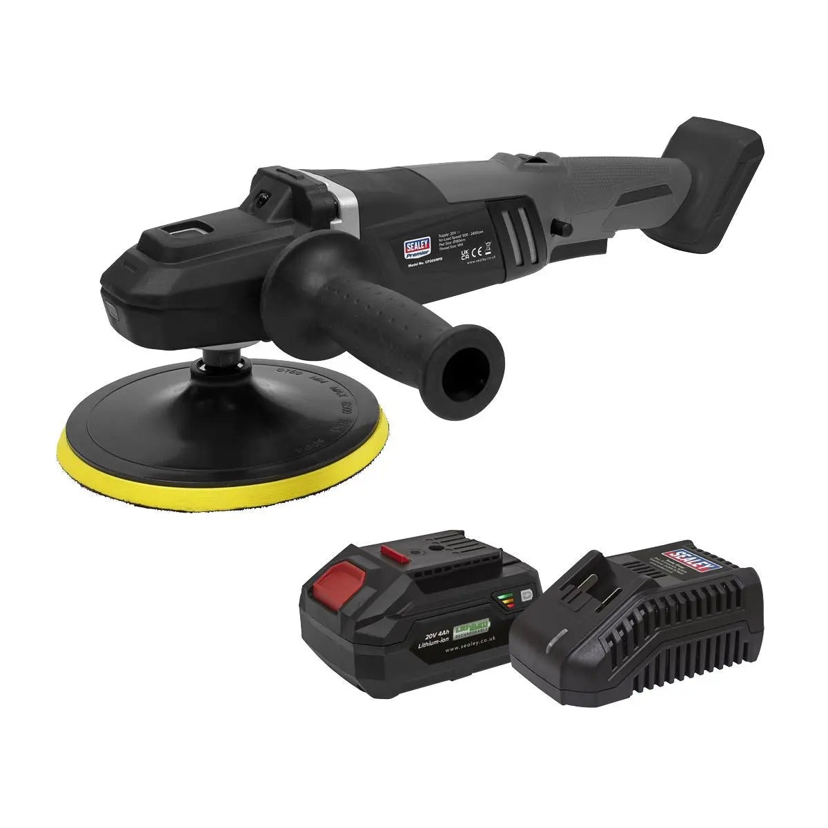Sealey Premier Brushless Rotary Polisher Kit Ø180mm 20V 4Ah SV20 Series 
