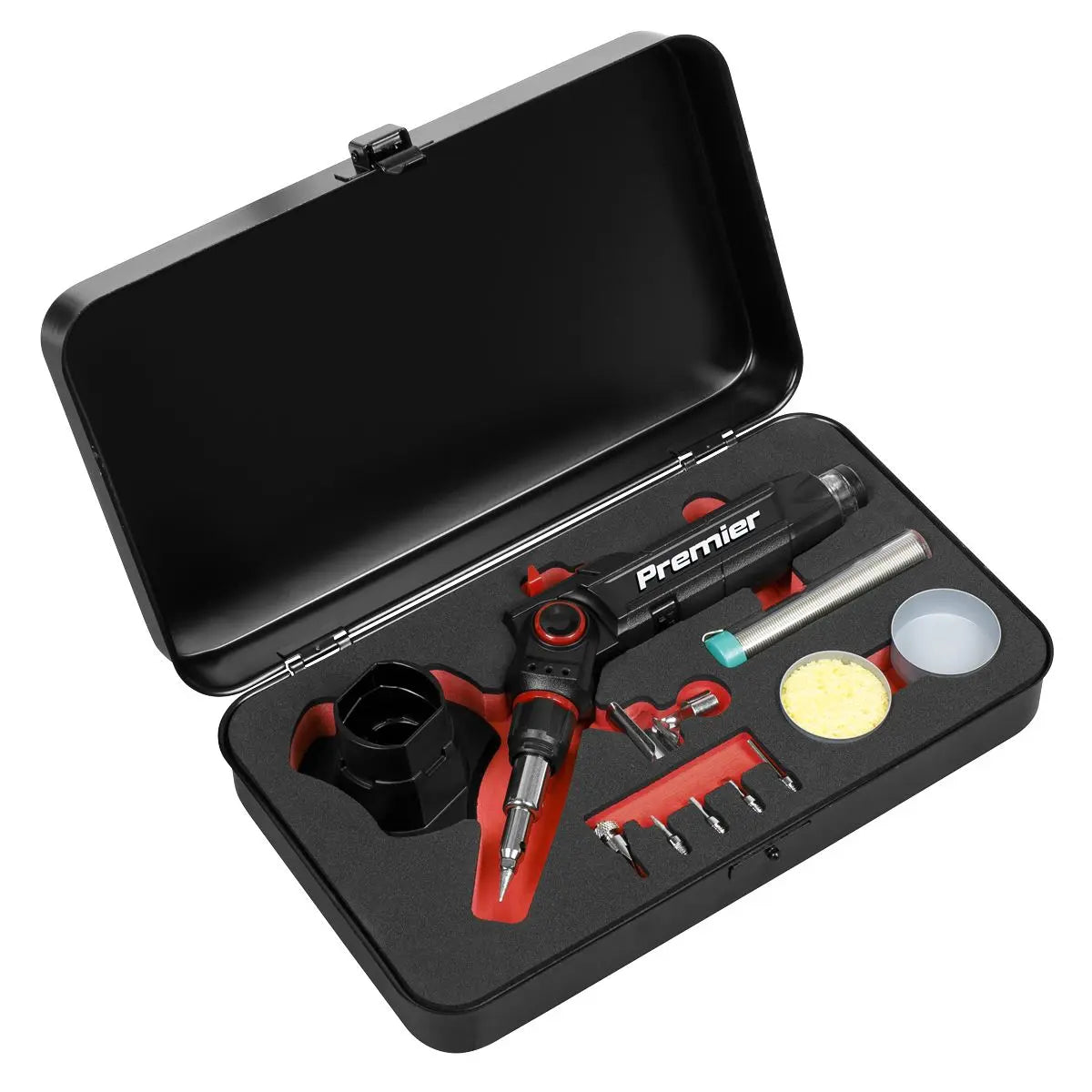 Sealey Premier Butane Indexing Soldering Iron Kit 3-in-1  White Rose Tools