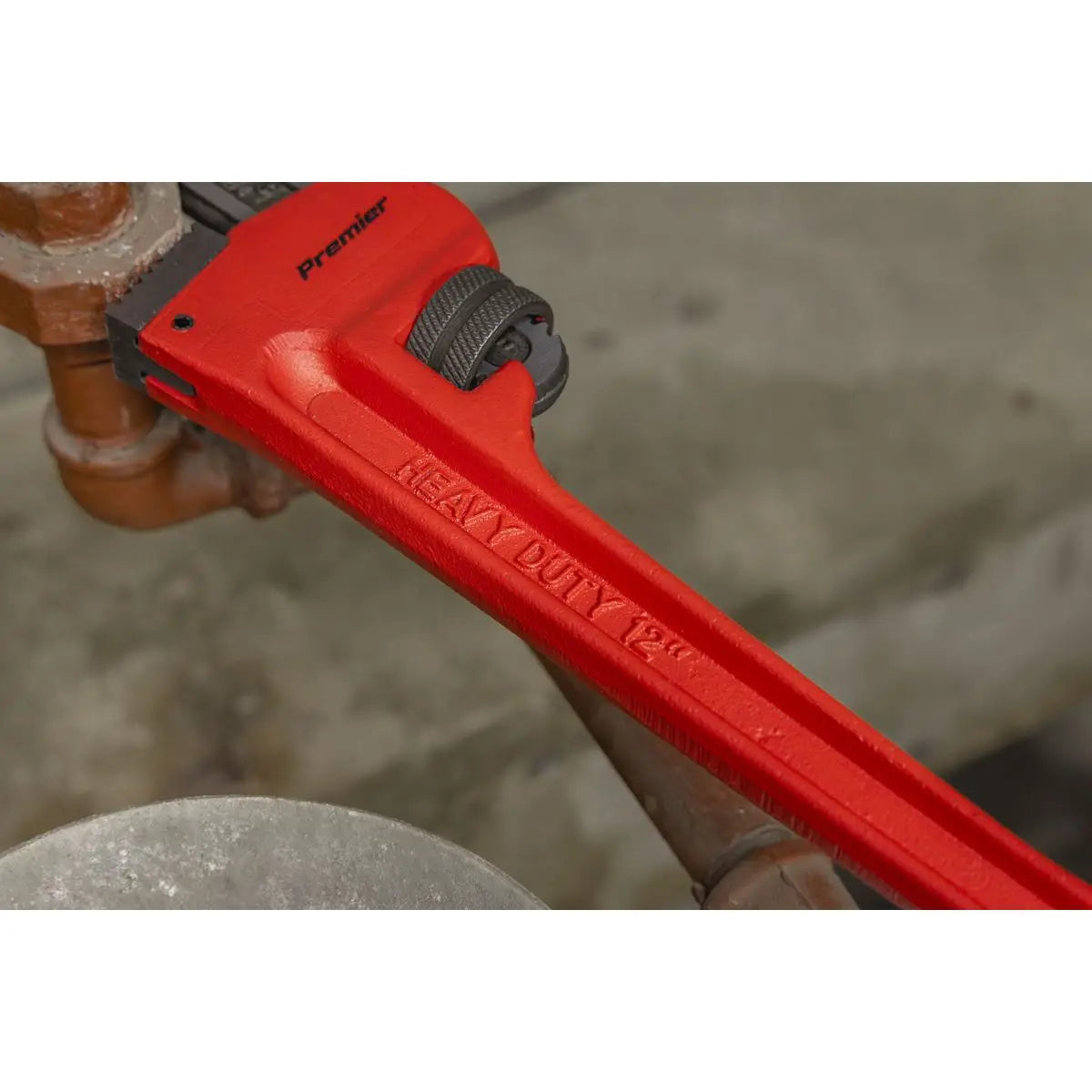 Sealey Premier Cast Steel Pipe Wrench European Pattern 300mm  White Rose Tools