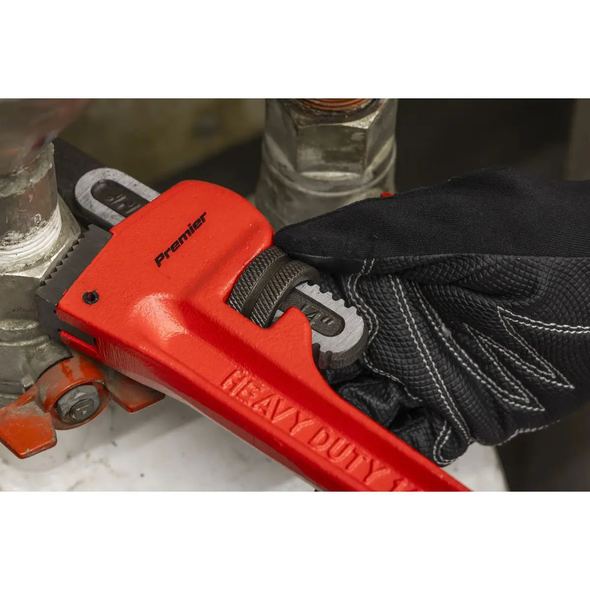 Sealey Premier Cast Steel Pipe Wrench European Pattern 350mm  White Rose Tools