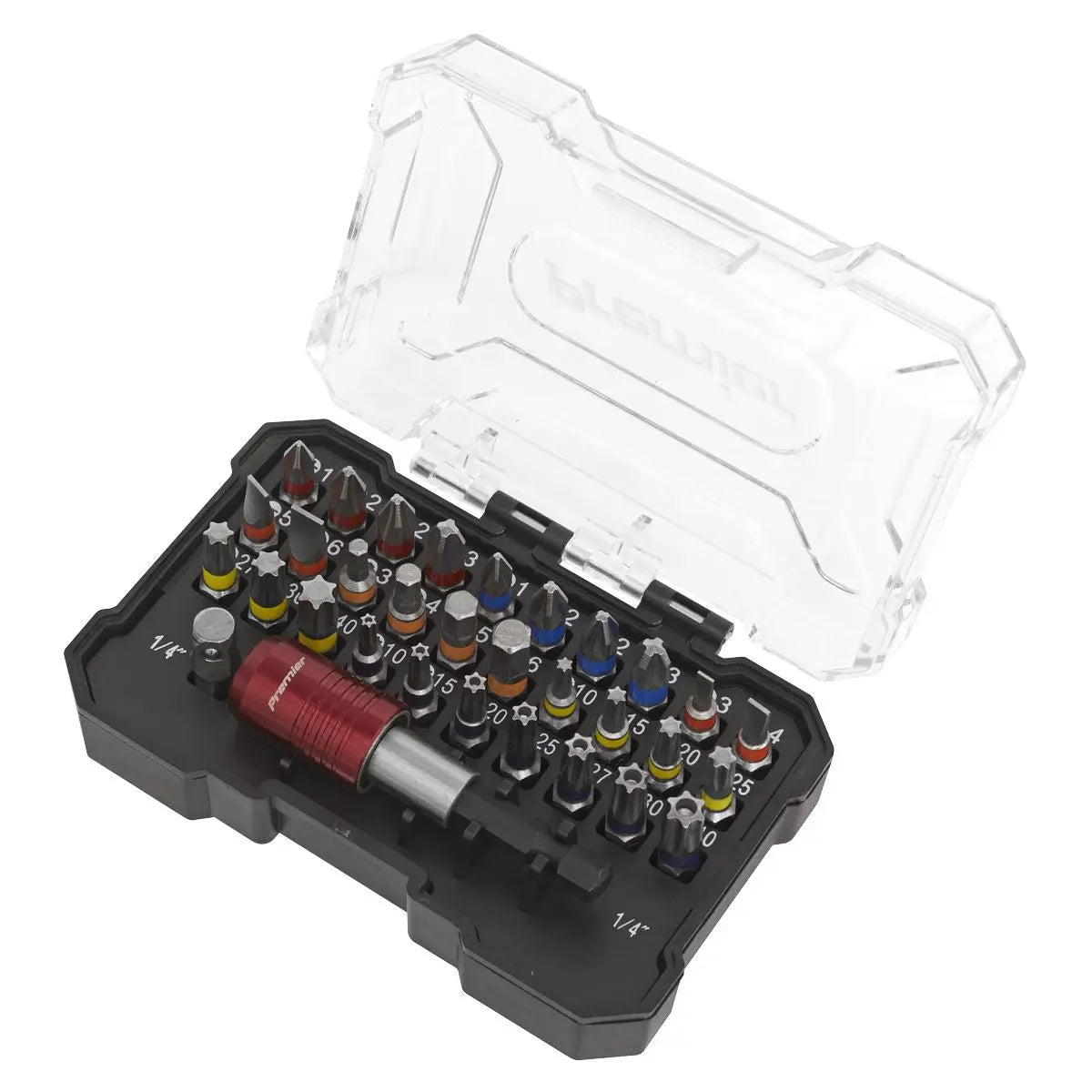 Sealey Premier Colour-Coded Power Tool Bit Set 32pc  White Rose Tools