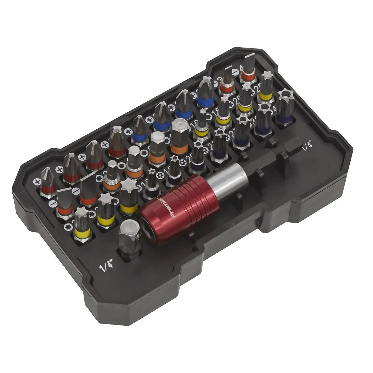 Sealey Premier Colour-Coded Power Tool Bit Set 32pc  White Rose Tools