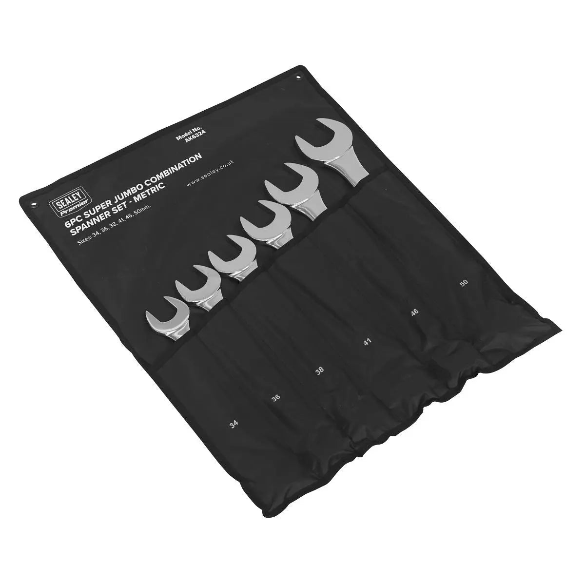 Sealey Premier Combination Spanner Set 6pc Super Jumbo Metric 