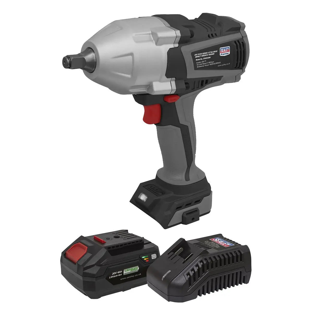 Sealey Premier Cordless Impact Wrench Kit 20V 4Ah SV20 Series  White Rose Tools
