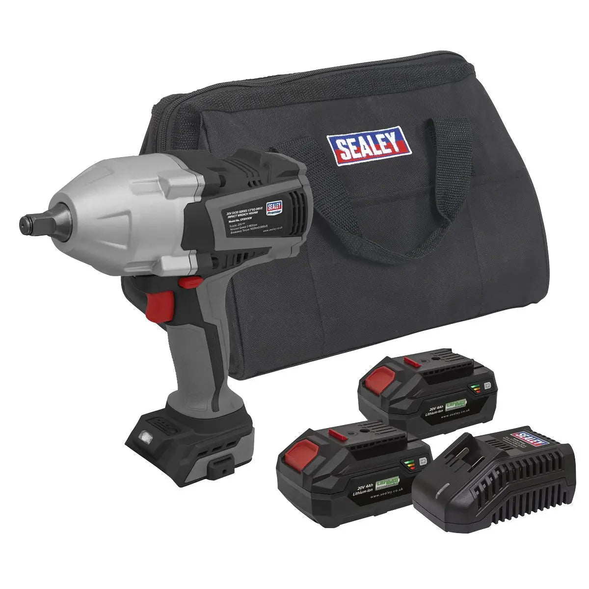 Sealey Premier Cordless Impact Wrench Kit 20V SV20 Series - 2 Batteries  White Rose Tools