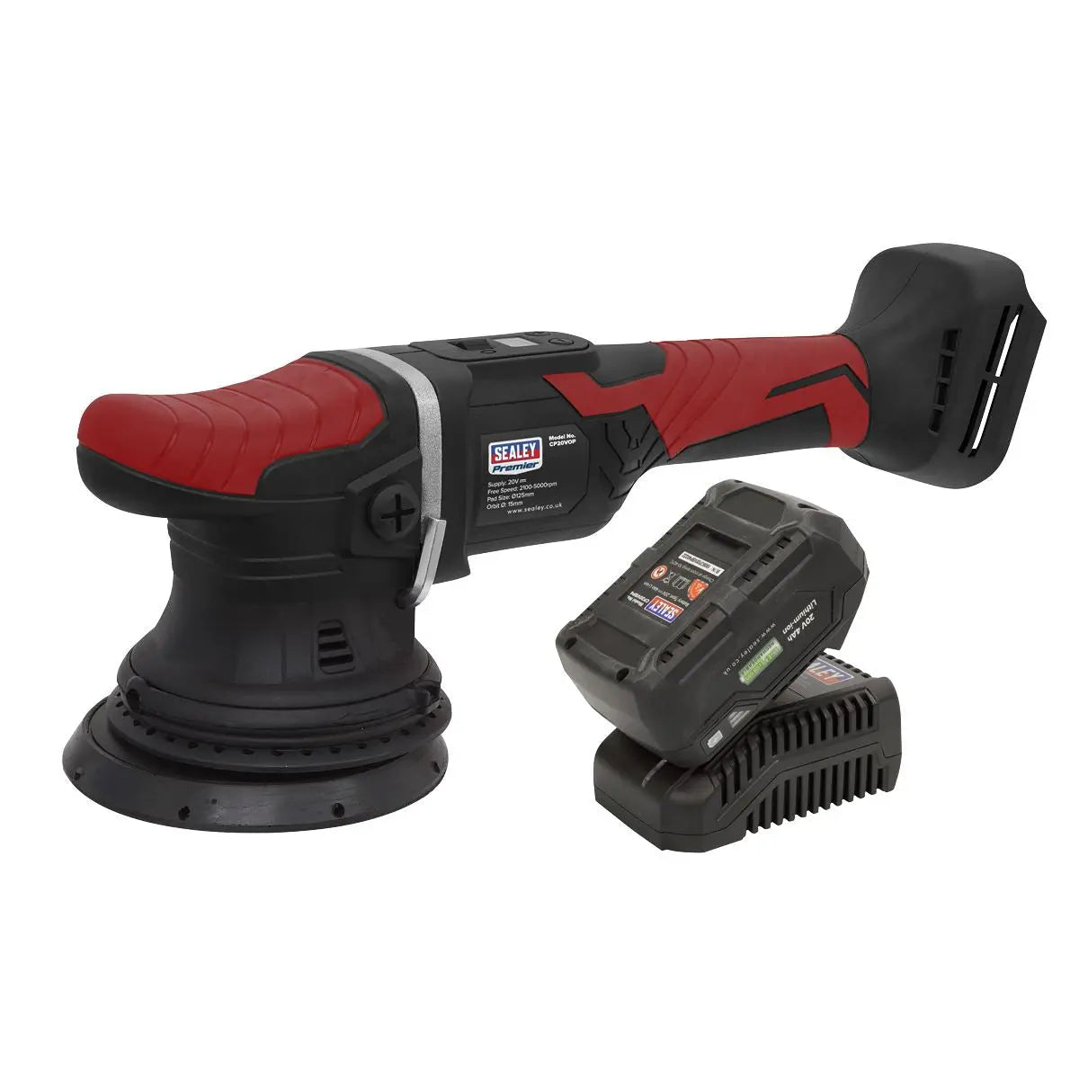 Sealey Premier Cordless Orbital Polisher Kit 20V 4Ah SV20 Series Ø125mm 