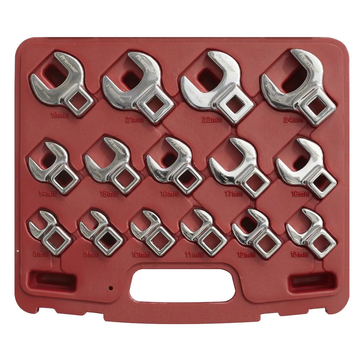 Sealey Premier Crow's Foot Open-End Spanner Set 15pc 3/8"Sq Drive Metric 