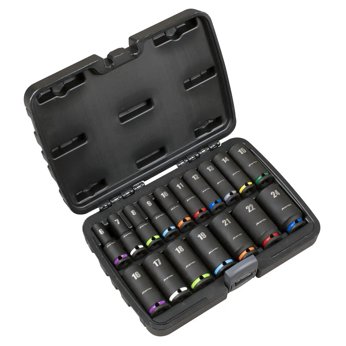Sealey Premier Deep Impact Socket Set 3/8”Sq Drive 17pc  White Rose Tools