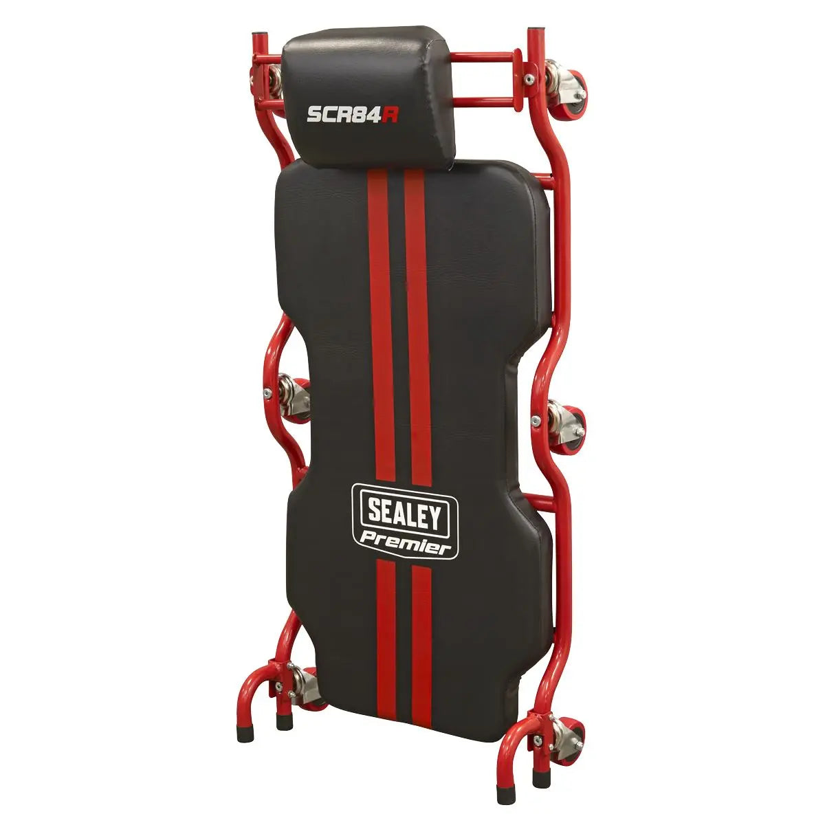Sealey Premier Deluxe Steel Creeper with 6 Wheels & Headrest  White Rose Tools