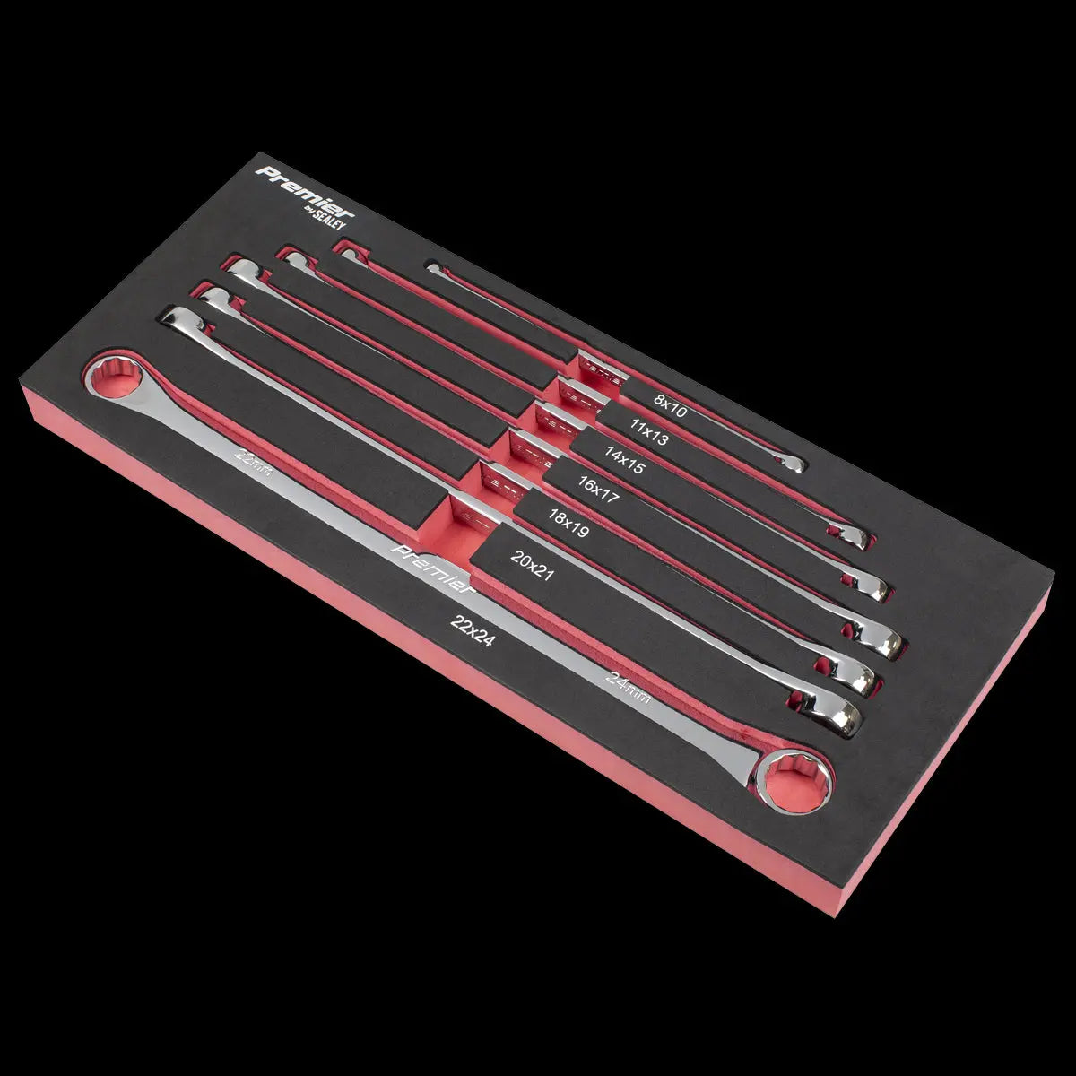 Sealey Premier Extra-Long Double End Ring Spanner Set 7pc 