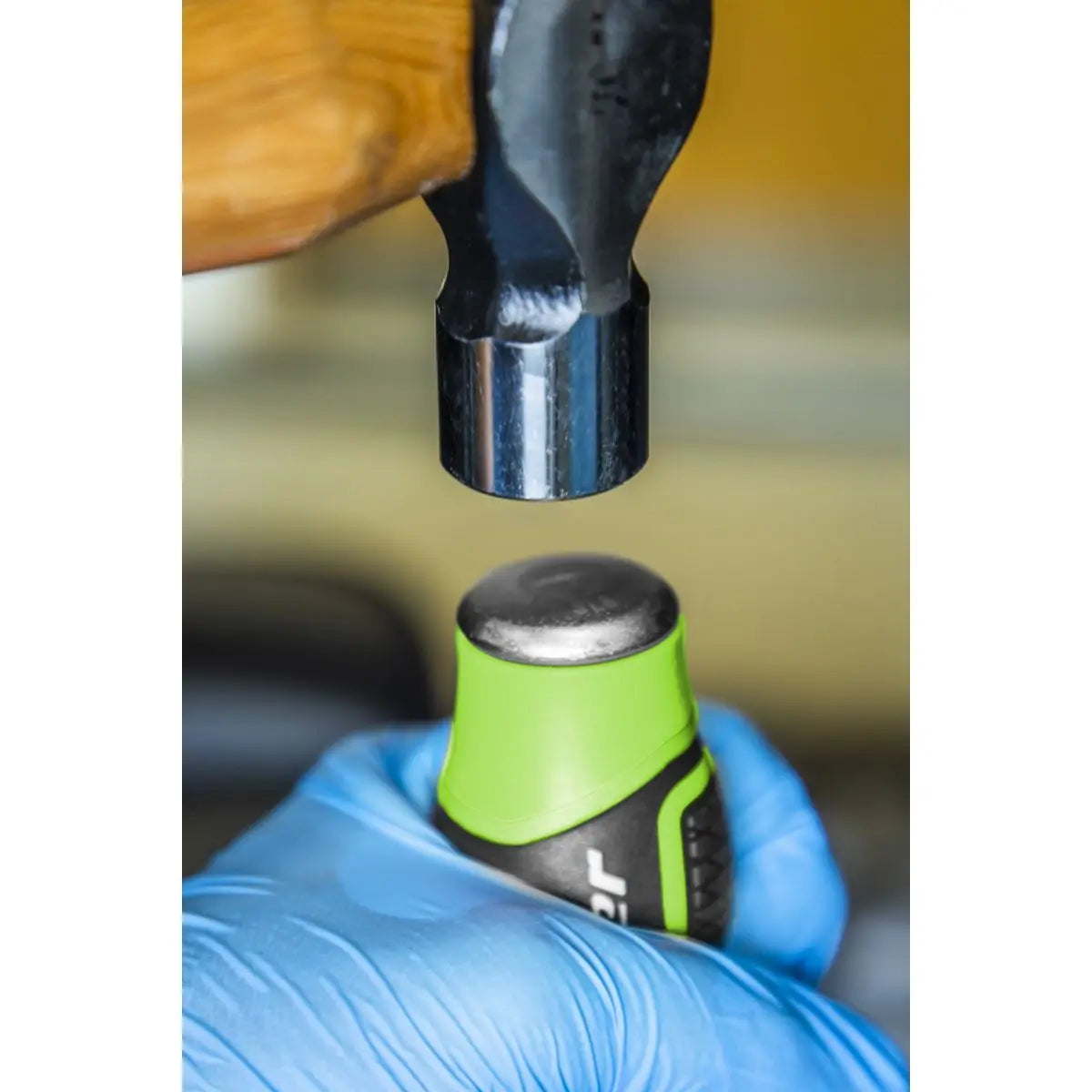 Sealey Premier Extra-Long Hammer-Thru Screwdriver Set Hi-Vis Green 450mm 3pc 