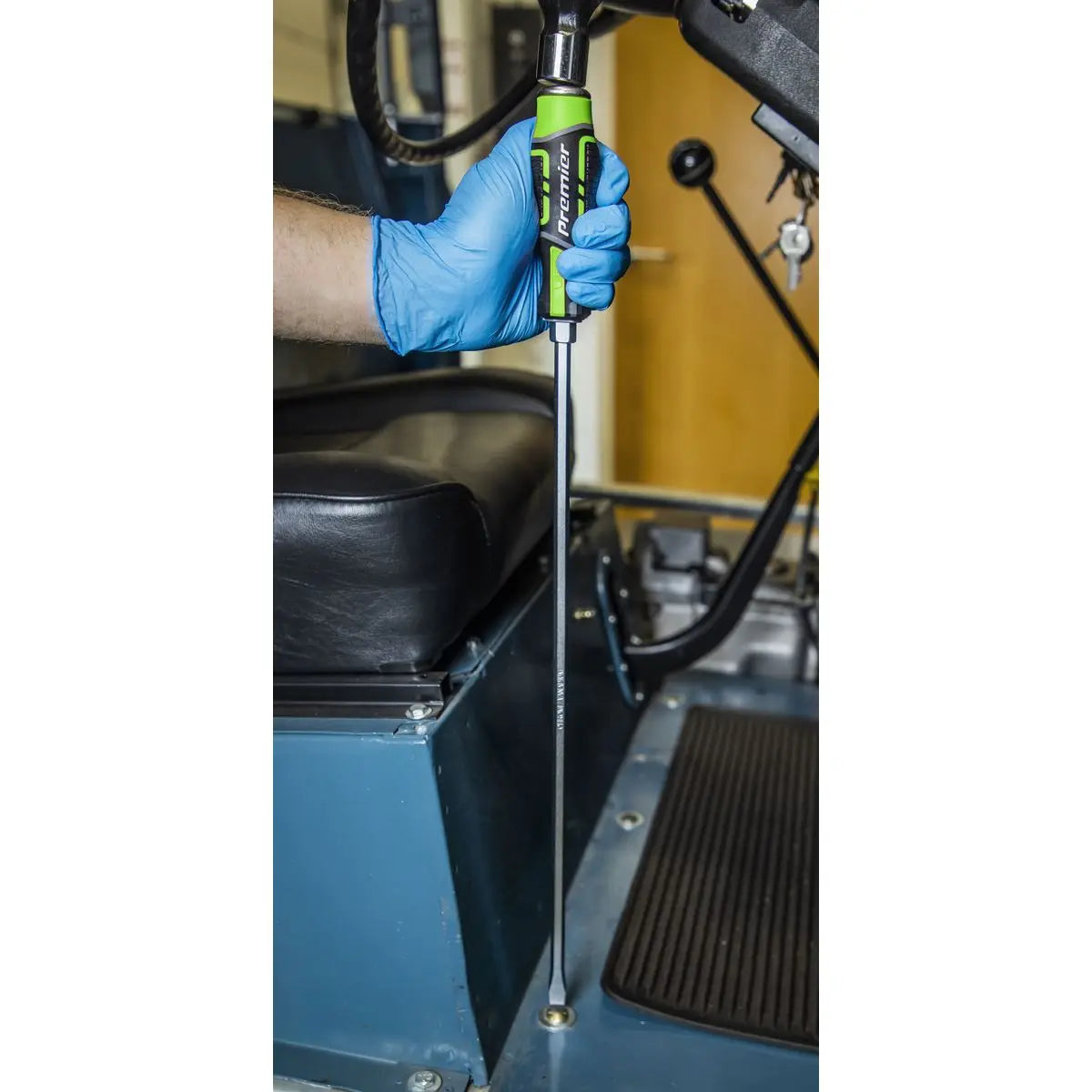 Sealey Premier Extra-Long Hammer-Thru Screwdriver Set Hi-Vis Green 450mm 3pc 