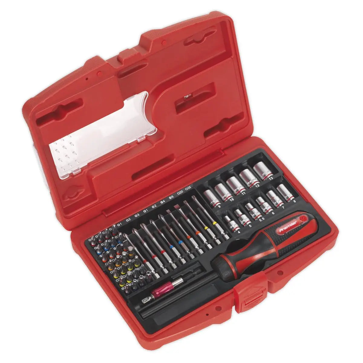 Sealey Premier Fine Tooth Ratchet Screwdriver & Accessory Set 51pc 