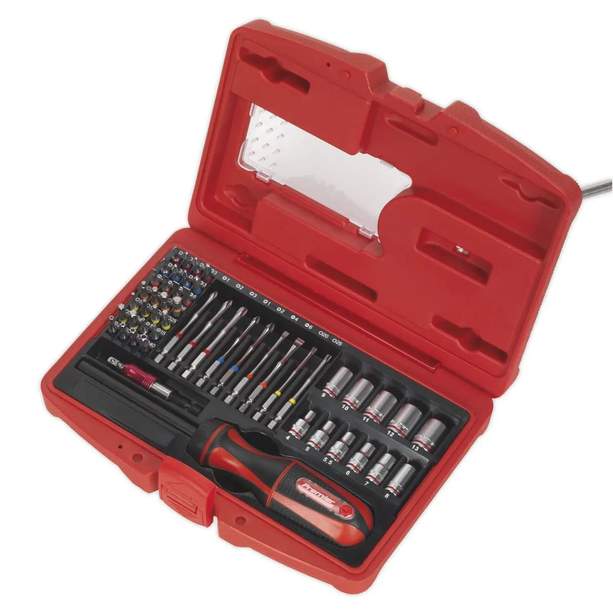 Sealey Premier Fine Tooth Ratchet Screwdriver & Accessory Set 51pc 