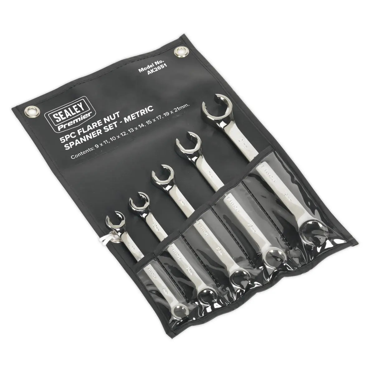 Sealey Premier Flare Nut Spanner Set 5pc Metric 