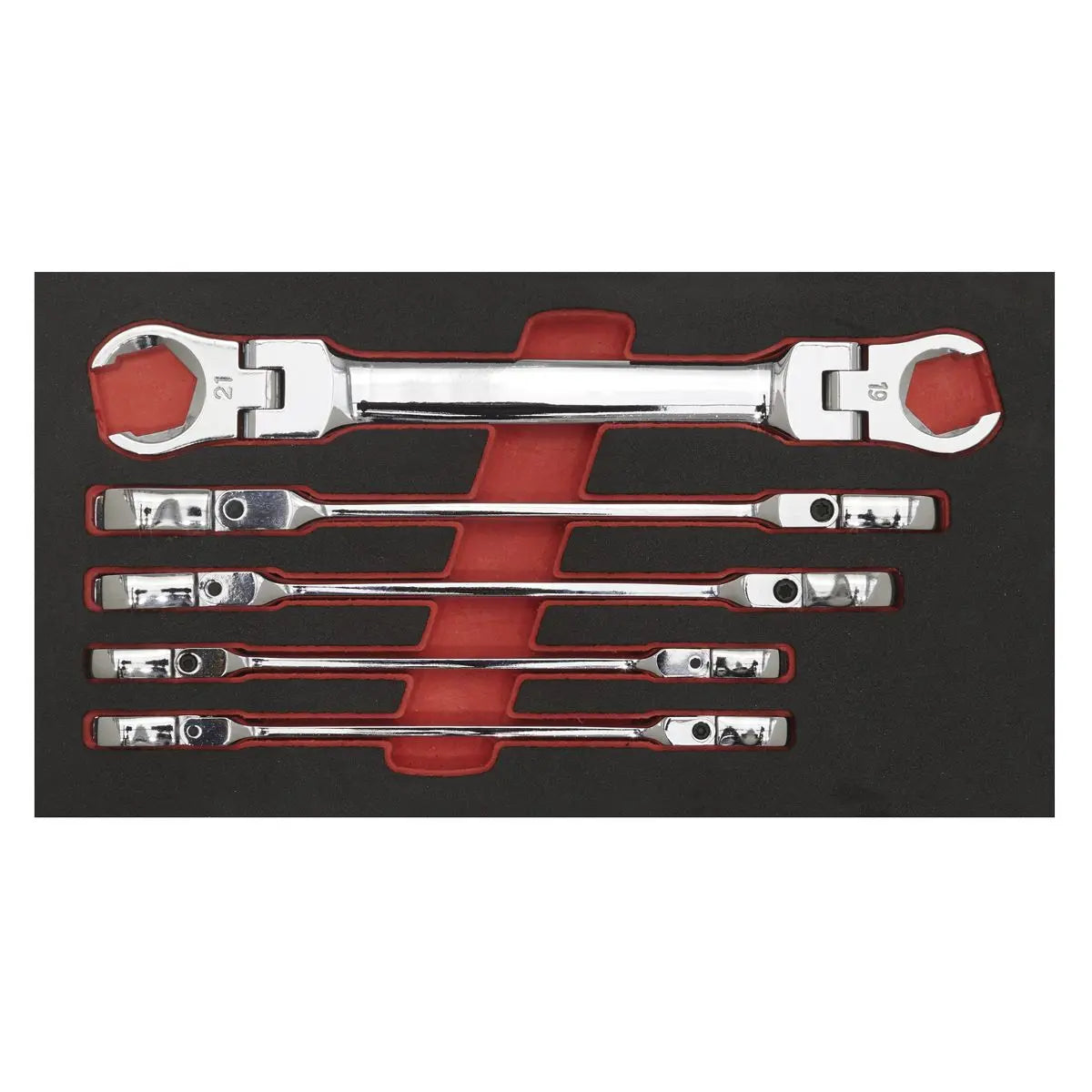 Sealey Premier Flexi-Head Flare Nut Spanner Set 5pc 