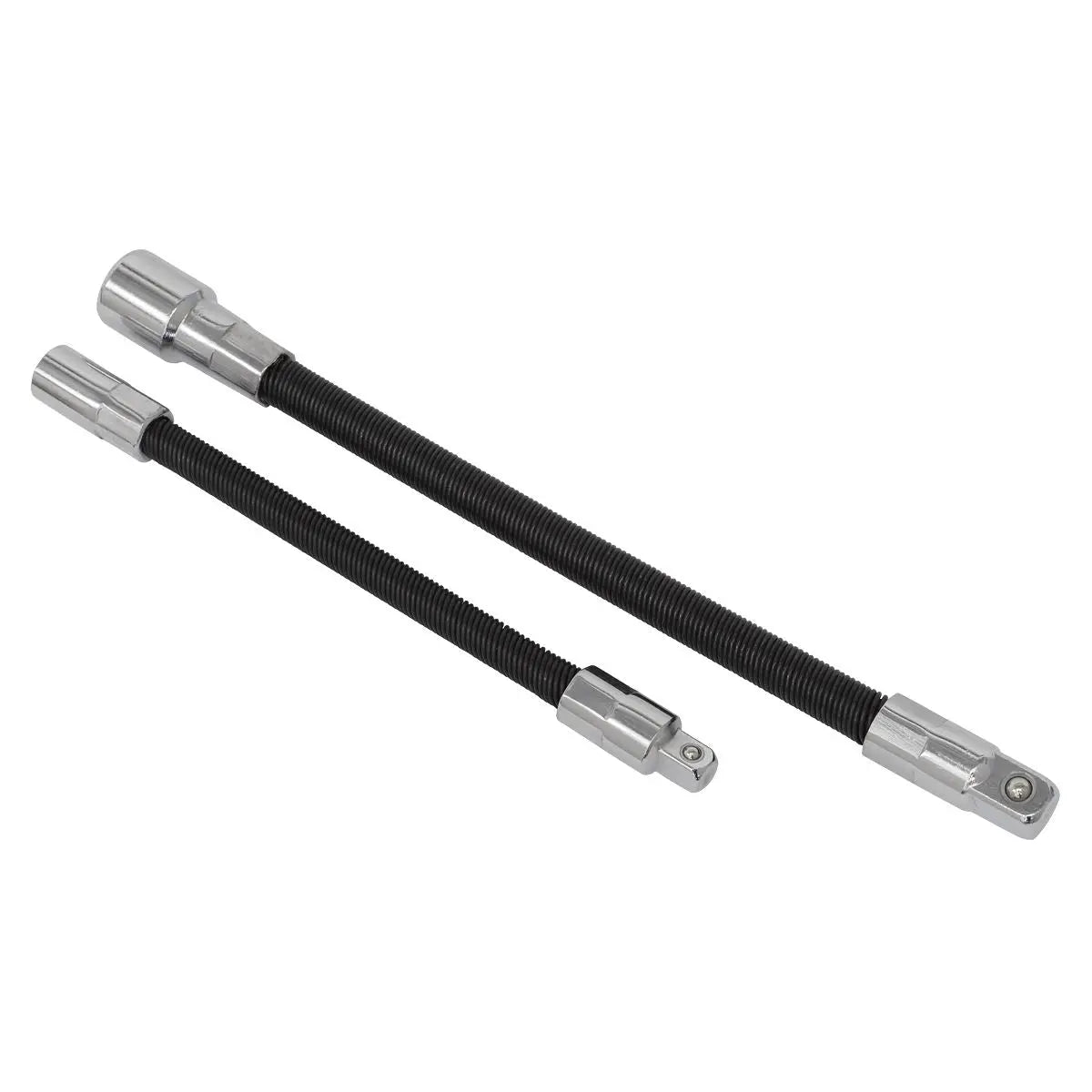Sealey Premier Flexible Extension Adaptor Drive 2pc Set 1/4" x 150mm 3/8" x 200mm 