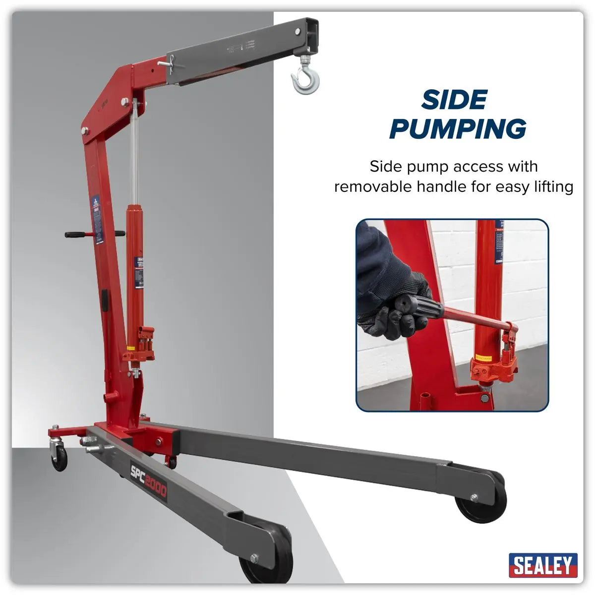 Sealey Premier Folding Engine Crane 2 Tonne  White Rose Tools