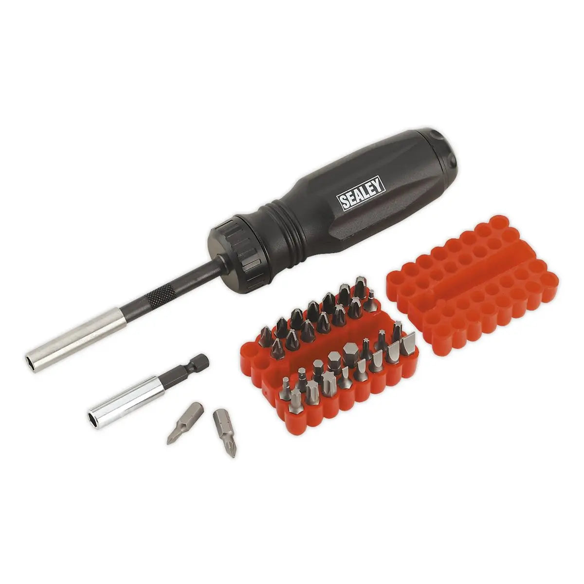 Sealey Premier Gearless Ratchet Screwdriver Set 34pc  White Rose Tools