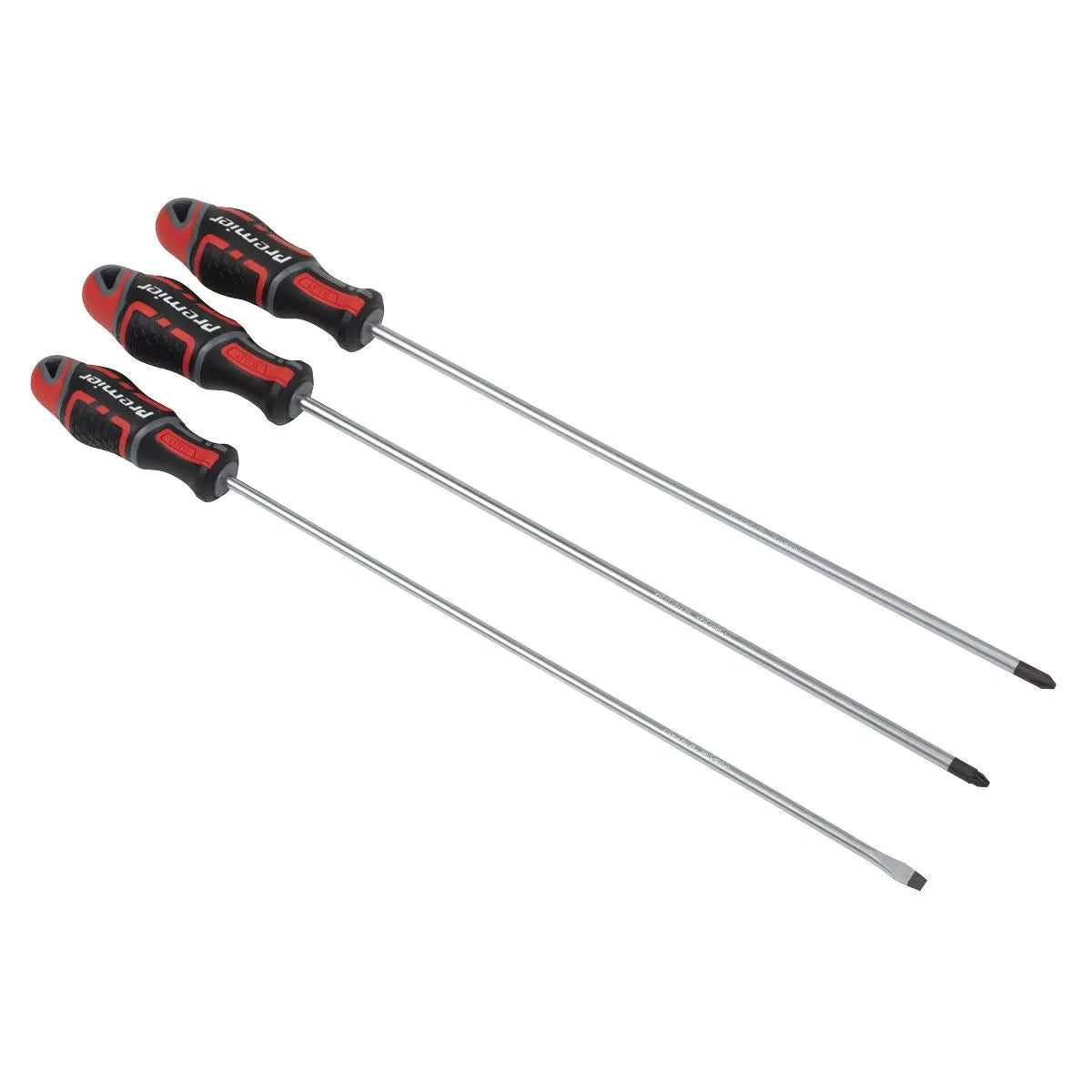 Sealey Premier GripMAX® Screwdriver Set Extra-Long 3pc  White Rose Tools