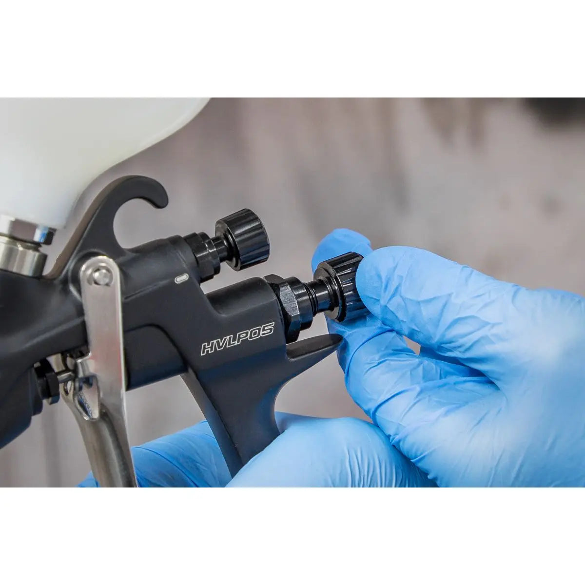 Sealey Premier HVLP Gravity Feed Spray Gun 1.3mm Set-Up  White Rose Tools
